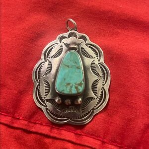 Artisan Turquoise and Sterling Silver pendant
